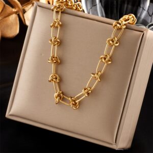 Stainless Steel Vintage Necklace Link Chain Jewelry - Timeless Accessory