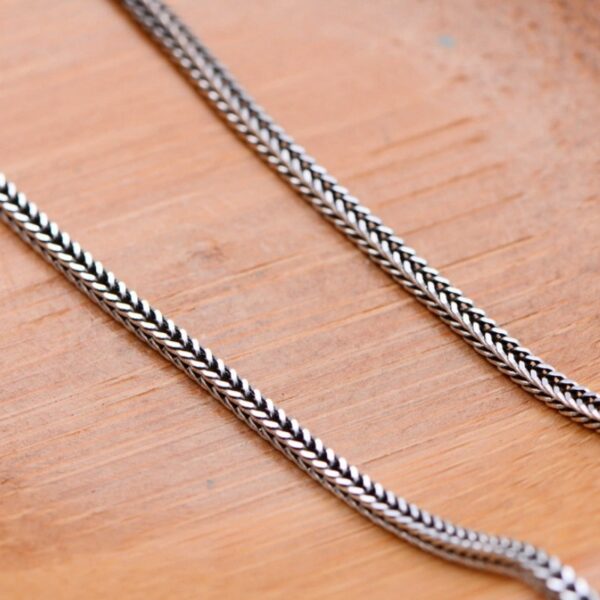 925 Sterling Silver Foxtail Chain Necklace for Men 3