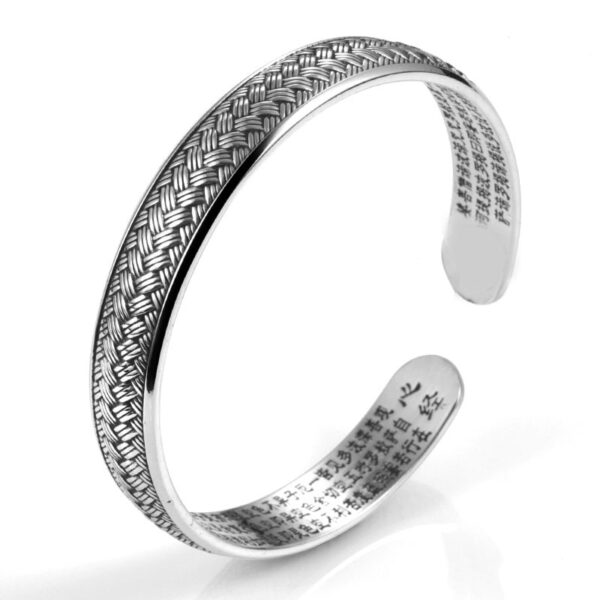 Silver Wave Pattern Cuff Bangle Bracelet 3