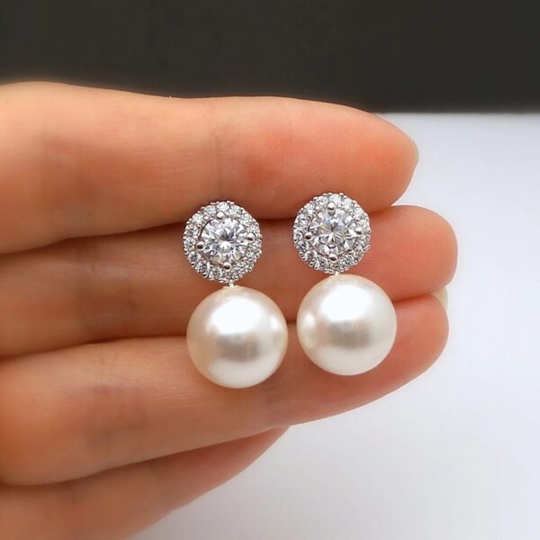Imitation Pearl Ear Earrings Bride Wedding Women Jewelry