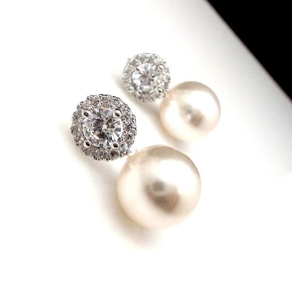 Imitation Pearl Ear Earrings Bride Wedding Women Jewelry 2