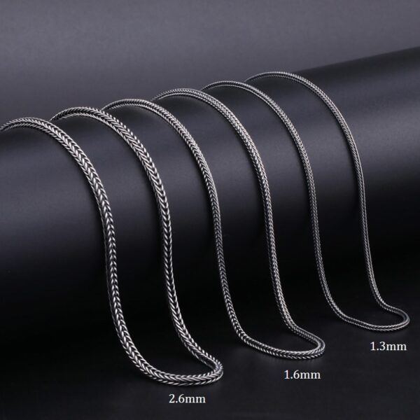 S 925 Sterling Silver Foxtail Chain Necklace for Men 6
