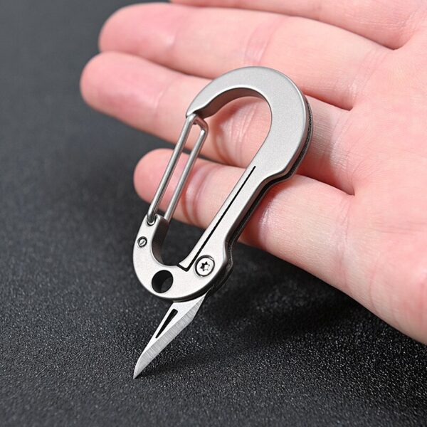 Multifunctional Titanium Keychain Men's Waist Hanging Car Key Ring Pocket Knife 4