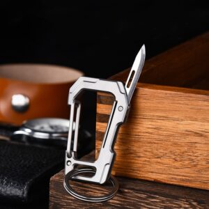 Multifunctional Titanium Keychain Men's Waist Hanging Car Key Ring Pocket Knife