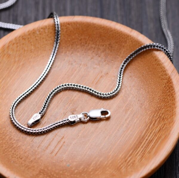 S925 Sterling Silver Foxtail Chain Necklace for Men 2