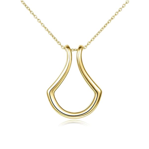 Gold Ring Holder Pendant 45cm Long Necklace 2
