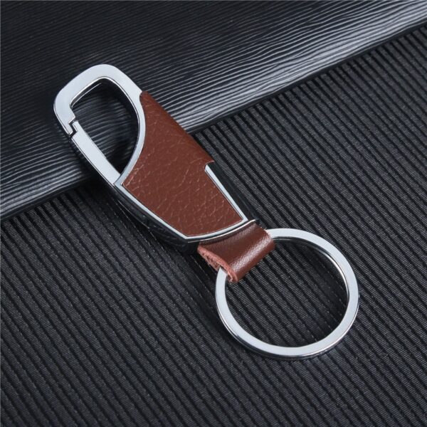 Brown Leather Keychain Car Keyring Holder