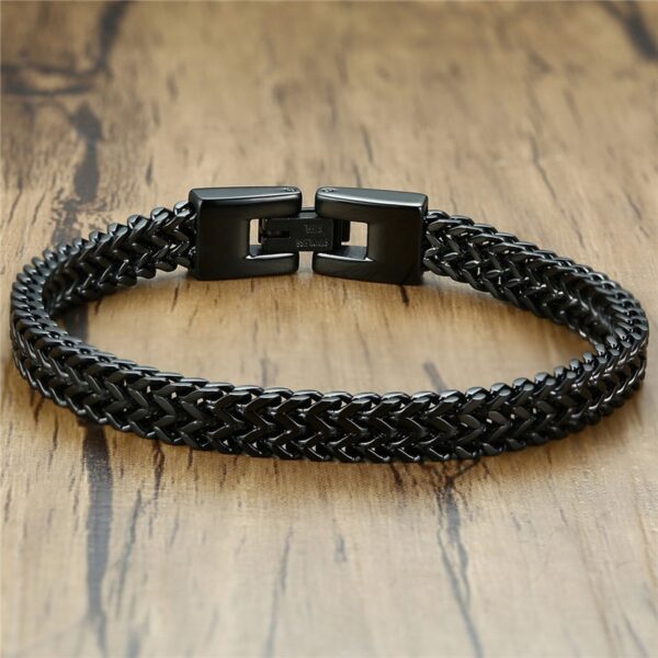 Black Double Rope Chain Bracelet for Men