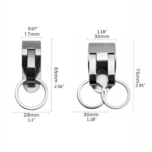 Heavy Duty Stainless Steel Belt Keychain Size