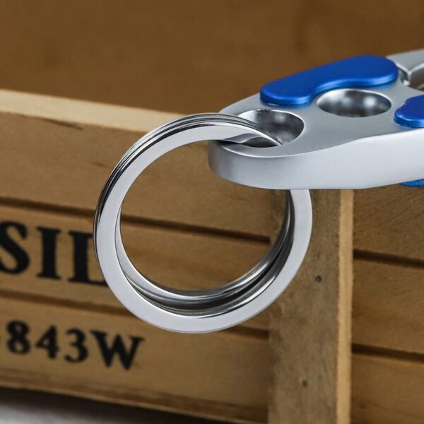 Double Car Key Ring Buckle Stainless Steel Carabiner Climbing Keychain 3