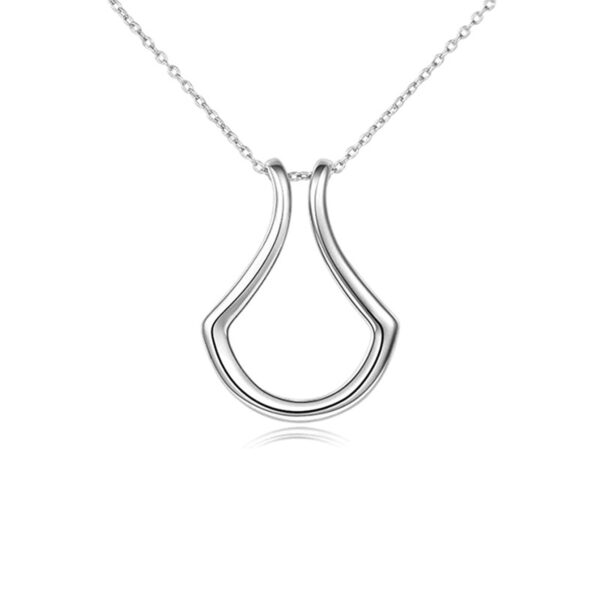 Silver Ring Holder Pendant 45cm Long Necklace 2