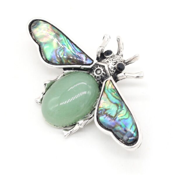 Green Aventurine Insect Bee Pin Brooches