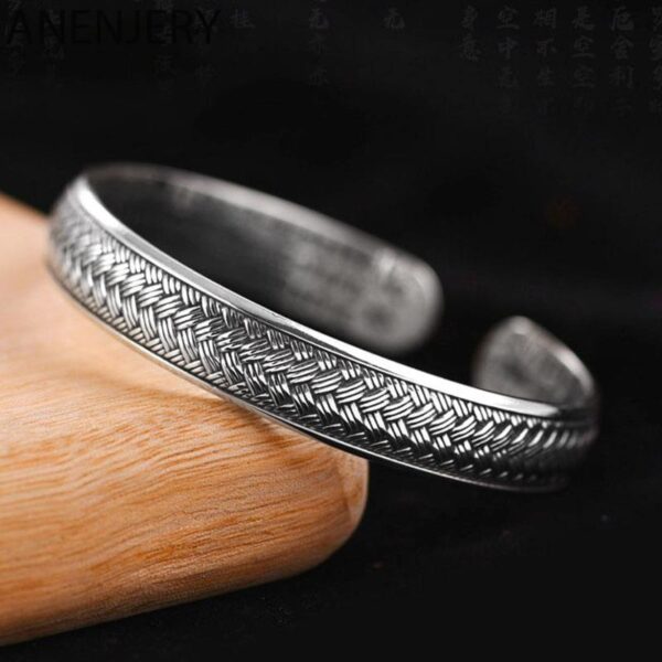 Silver Wave Pattern Cuff Bangle Bracelet 1