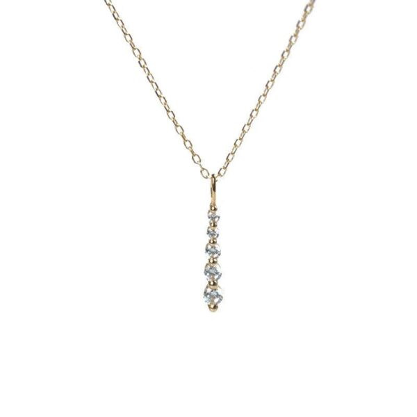 Crystal 5 Stone Drop Pendant Clavicle Chain Necklace 5