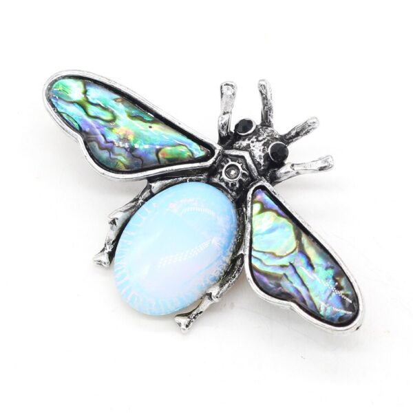 Opal Stone Insect Bee Pin Brooch