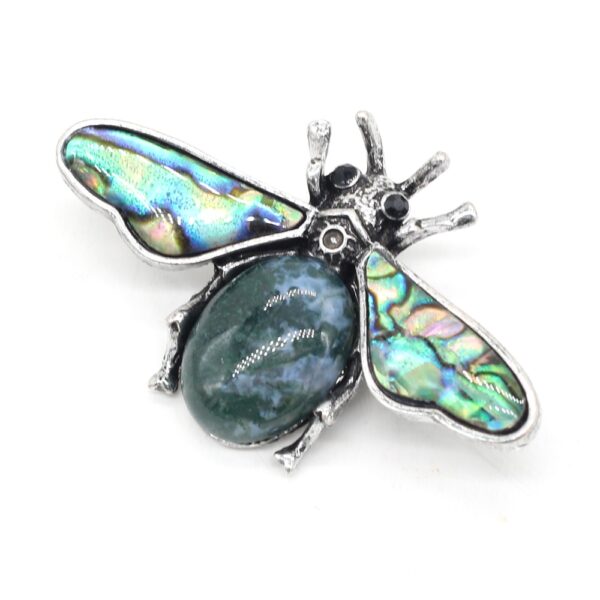 India Agate Insect Bee Pin Brooch