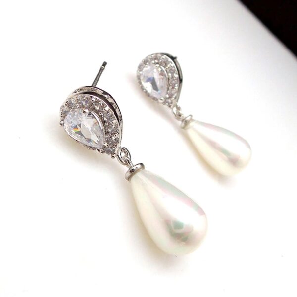 Simulated Pearl Water Drop Dangle Earrings Women Fashion Jewelry