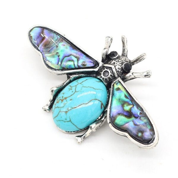 Turquoise Paua Abalone Insect Bee Pin Brooches