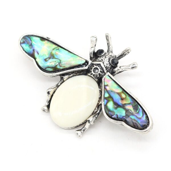White Shell Insect Bee Brooch