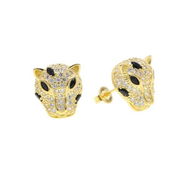 Cubic Zirconia Jaguar Stud Earrings 2