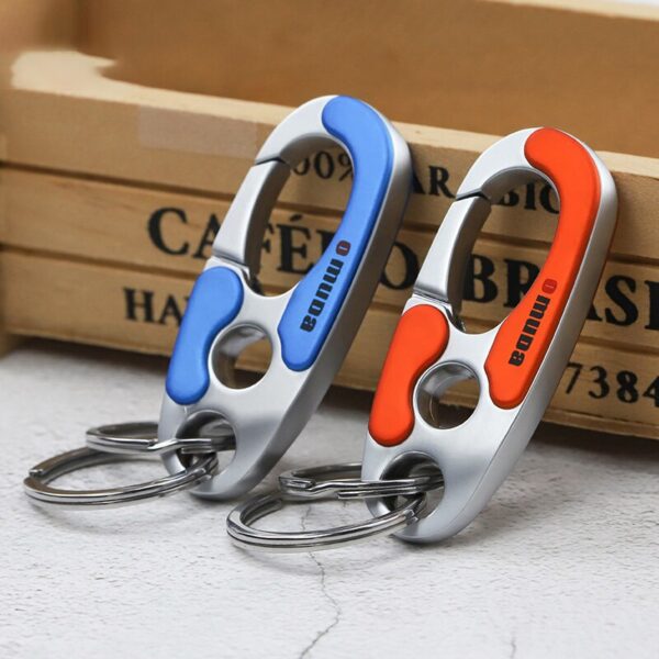 Double Car Key Ring Buckle Stainless Steel Carabiner Climbing Keychain 2