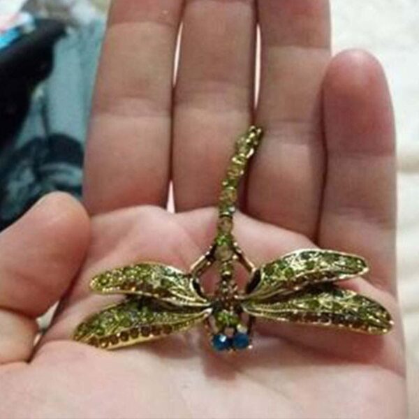 Vintage Light Yellow Gold Dragonfly Brooches 3