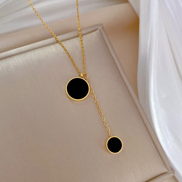 Gold Circular Pendant Necklace Women's