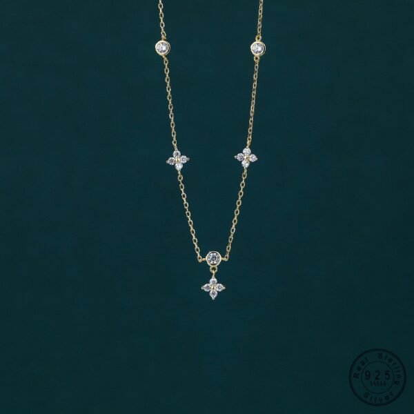 Inlaid Zircon Flower Necklace for women Jewelry 1