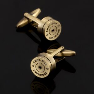 bronze and gold shotgun cartridge cufflinks