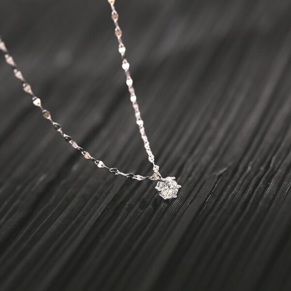 Platinum Solitaire Necklace with Crystal Pendant
