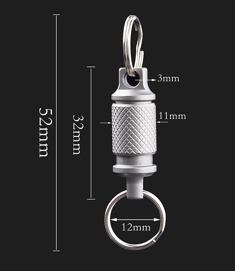 Brass/Titanium Alloy Handcuff Key Chain Fastener Flashlight Clasp Key Chain  Ring