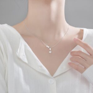 Sterling Silver Dainty Tassel Star Necklace Women Jewelry