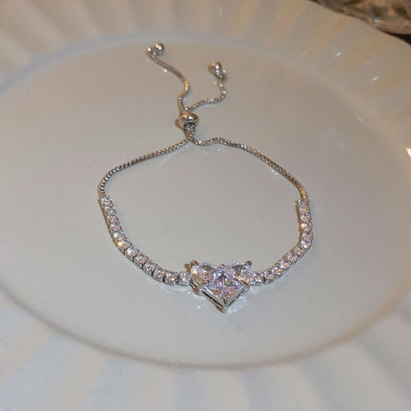Silver Luxury Korean Adjustable Love Heart Bracelet