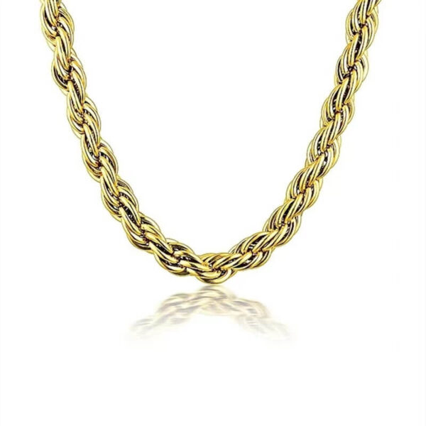 Simple Twisted Rope Chain Stainless Steel Necklace