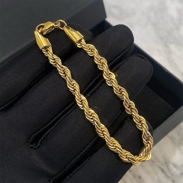 Women Adjustable Twisted Rope Chain Bracelet 5mm