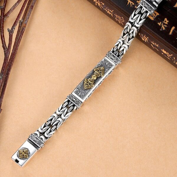 Chinese Style Retro Silver Hipster Bracelet for Men's 3