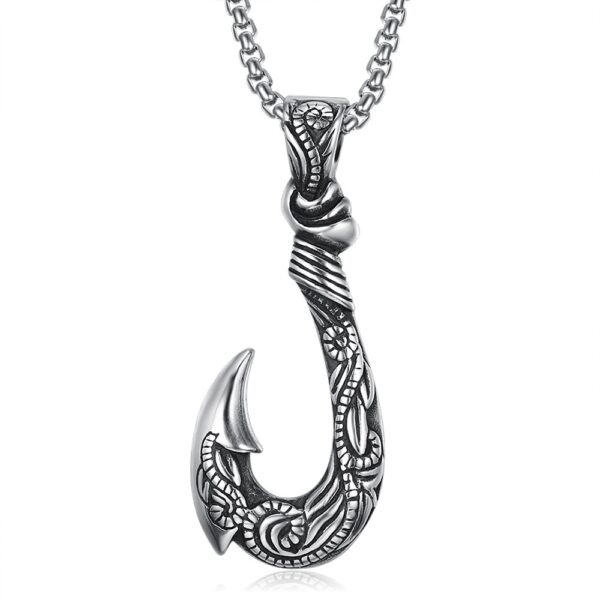Tribal Fish Hook Pendant Necklace 2