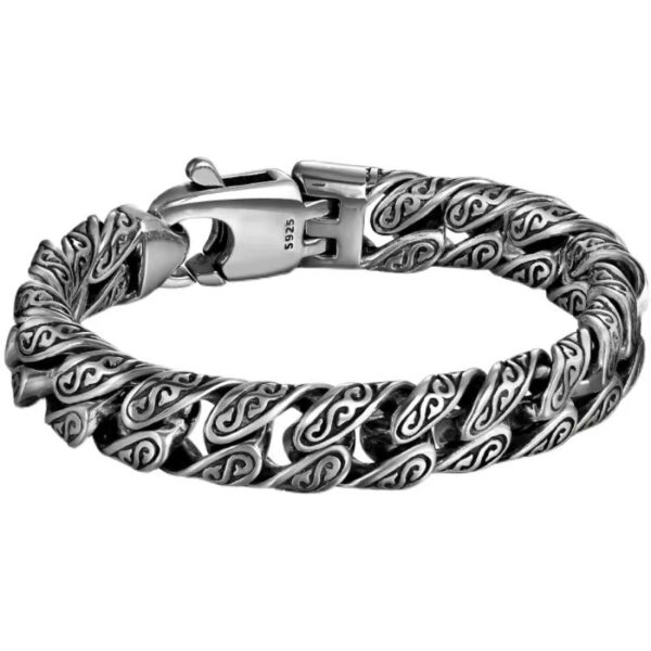 Totem Pattern S925 Silver Sterling Men's Bracelet 5