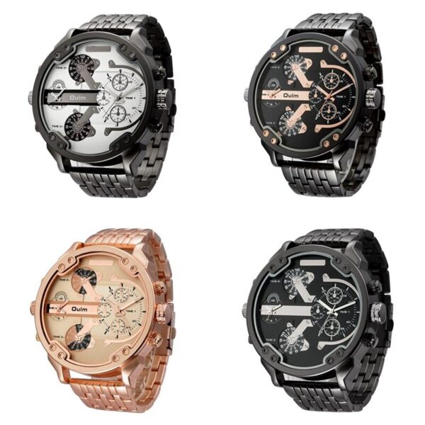 Men's Large Oversized Luxury Round Quartz Watch 5