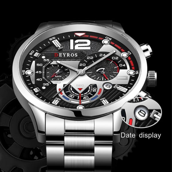 Luxury Men’s Stainless Steel Quartz Watch 5