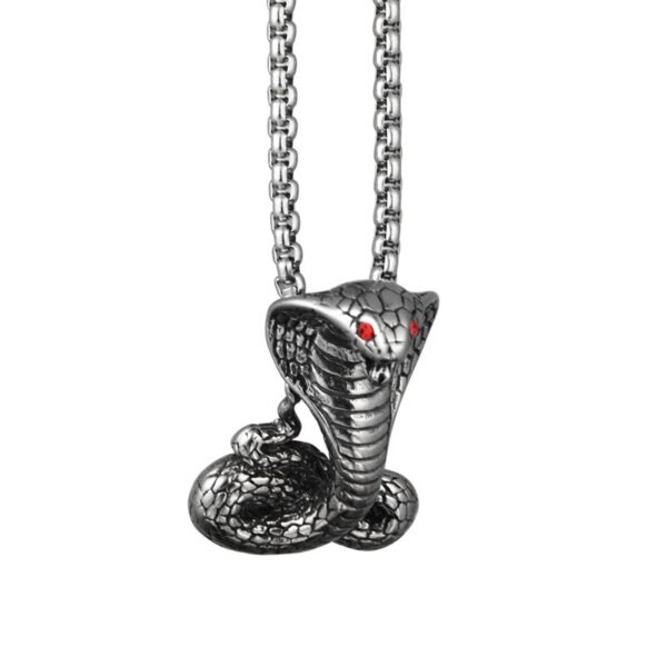 Red Eye Cobra Snake Pendant Necklace 1