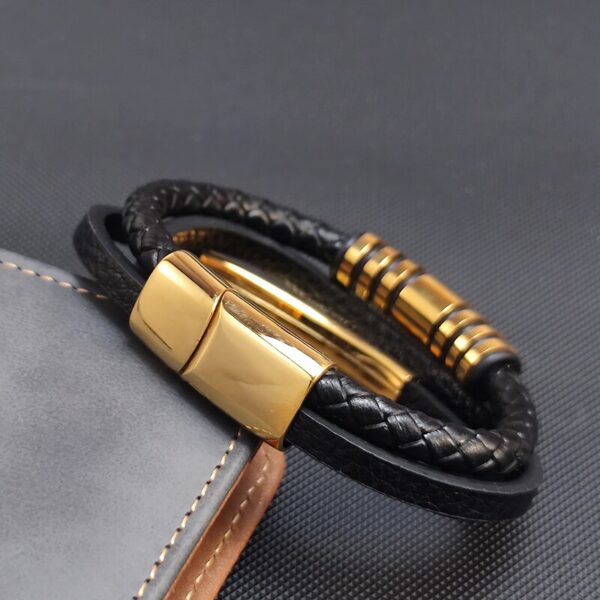 Multilayer Beaded Leather Charm Bracelet Men's Jewelry 3