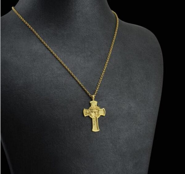 Jesus Christ Face Crucifix Cross Pendant Necklace 3