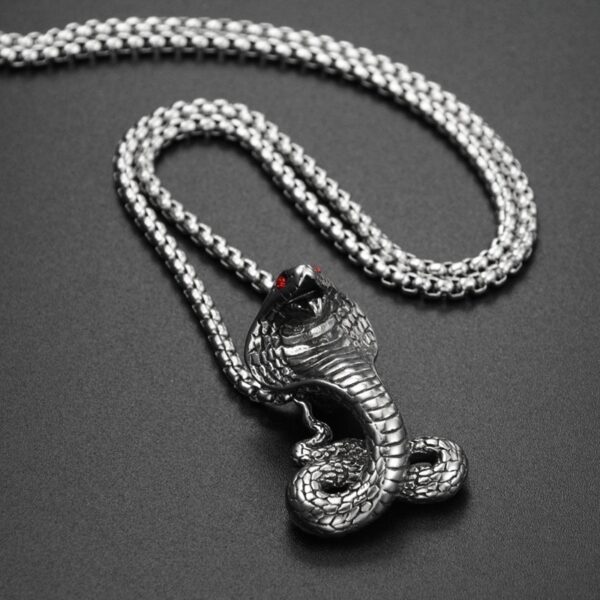 Red Eye Cobra Snake Pendant Necklace 2