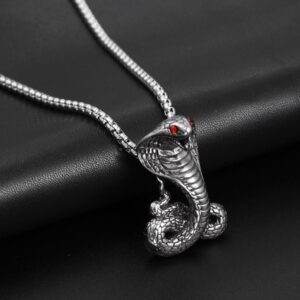 Red Eye Cobra Snake Pendant Necklace