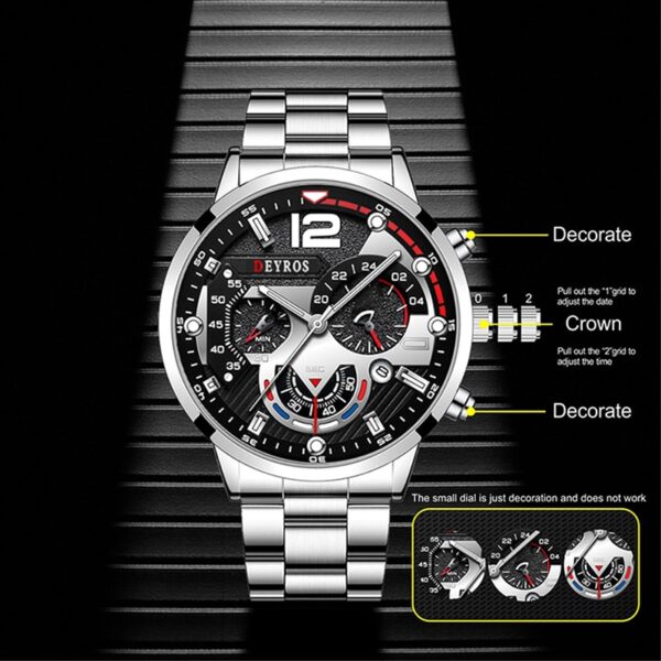 Luxury Men’s Stainless Steel Quartz Watch 4