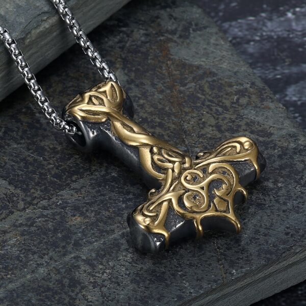 Nordic Viking Thor Hammer Pendant Necklace