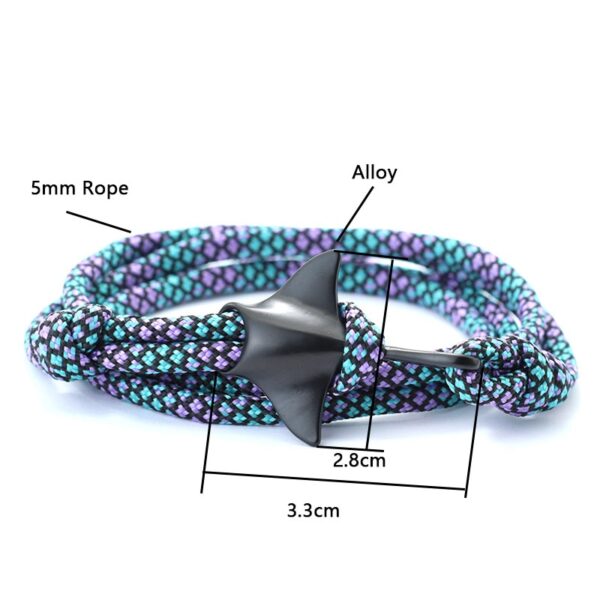 Double Layer Adjustable Paracord Manta Rope Bracelet 5