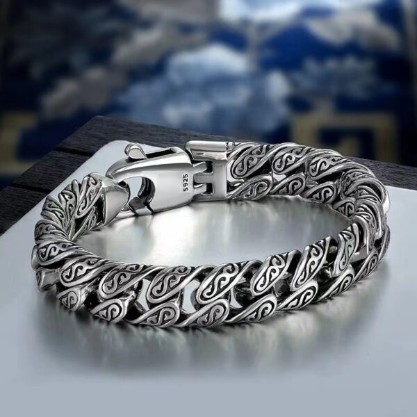 Totem Pattern S925 Silver Sterling Men's Bracelet