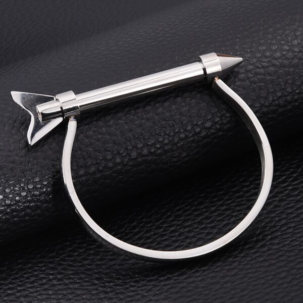Trendy Stainless Steel Arrow Cuff Bracelet For Men